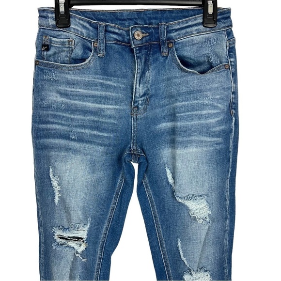 KANCAN Junior Women’s Blue Jeans Sz 5/26 Distressed Ripped & Torn Stretch - Picture 2 of 13